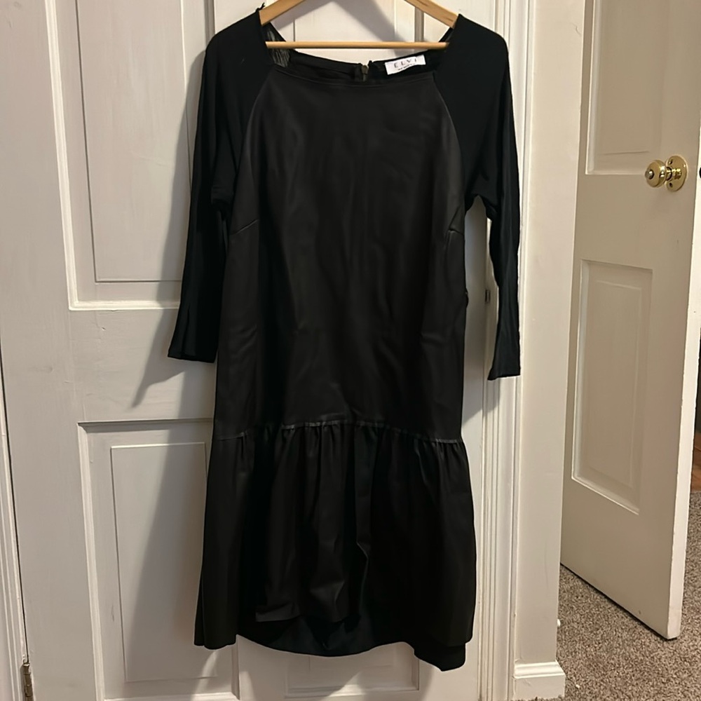 Faux leather mini dress. Size 12. Elvi